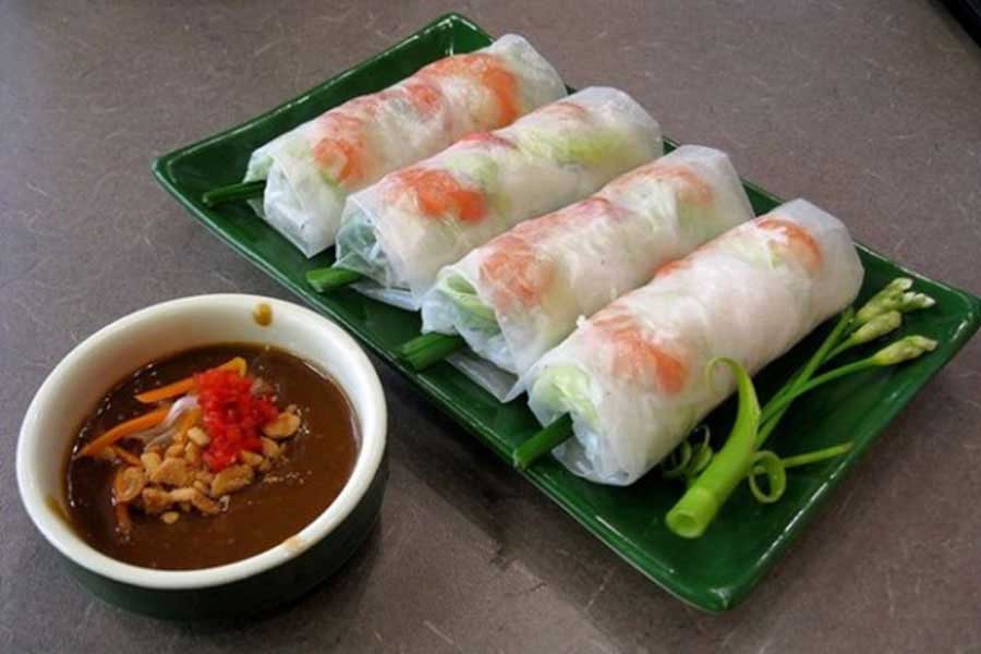 hanoi food tour,fresh spring roll